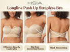Daisy Lightly Padded Longline Underwire Strapless Balconette Bra - HSIA