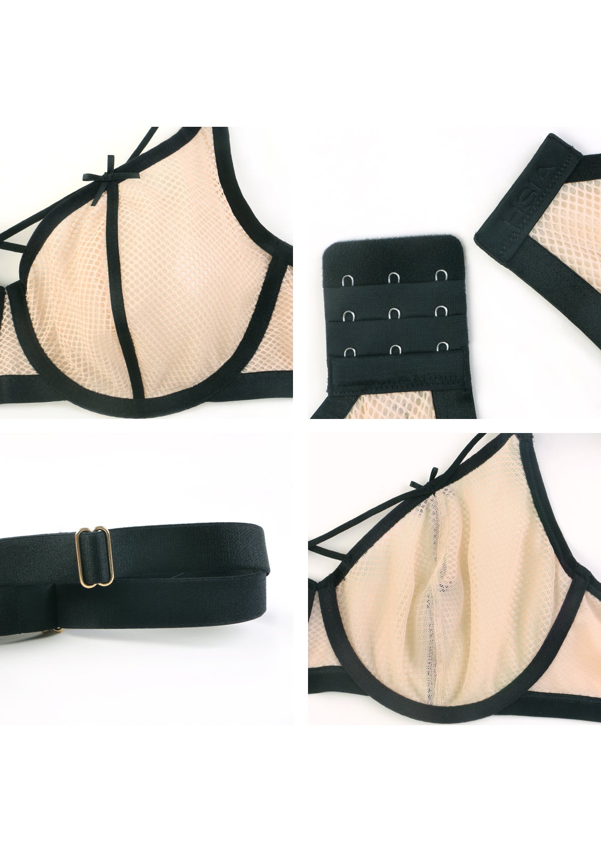 Sandwich Air cup Punky Underwire Mesh Bra - HSIA