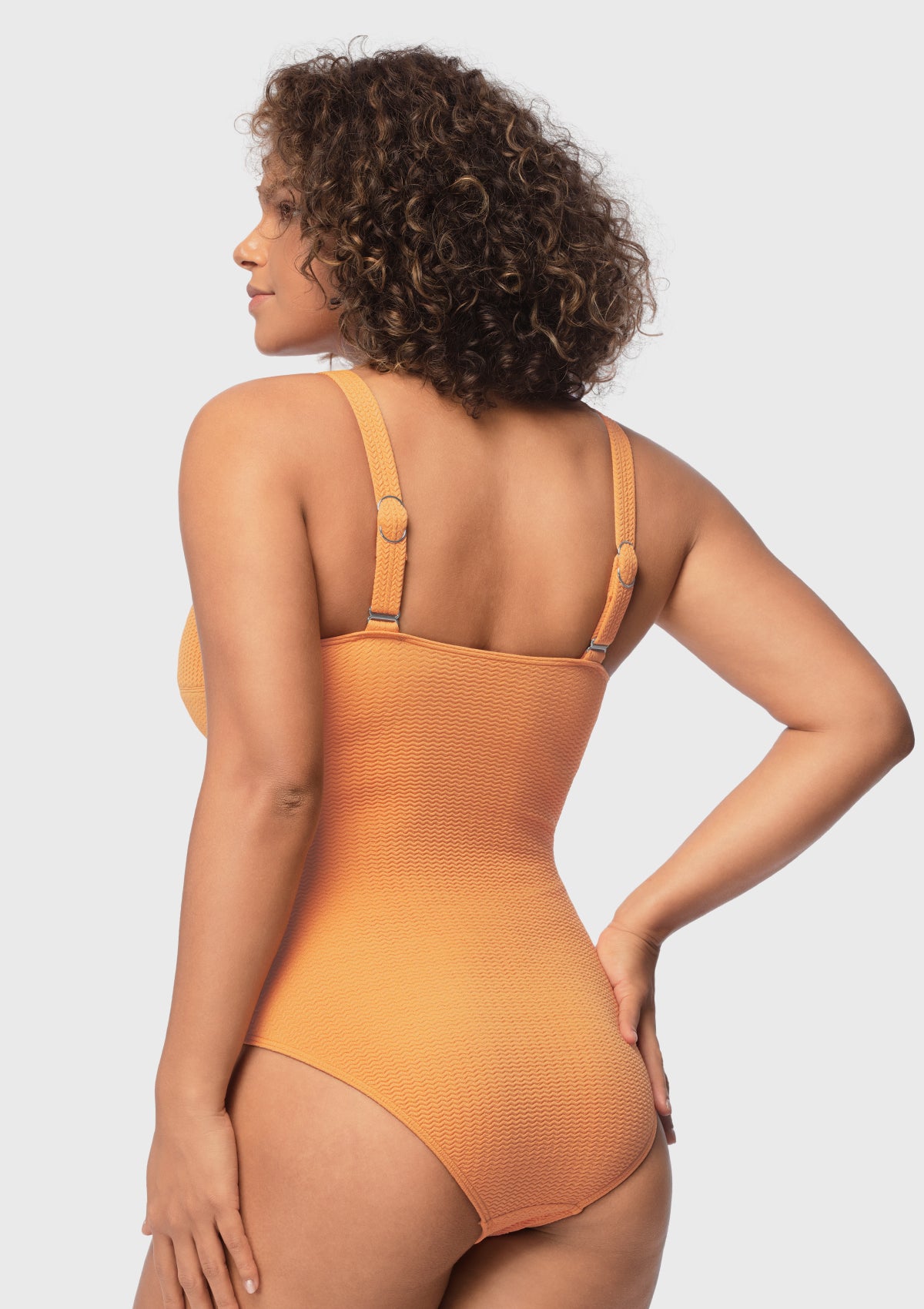Enchante Bra V-wire Plunge Textured One-piece Cutout Swimsuit - HSIA