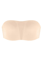 Fiery Unlined Seamless Comfort Underwire Plus Size Bandeau Strapless Coffee Bra - HSIA