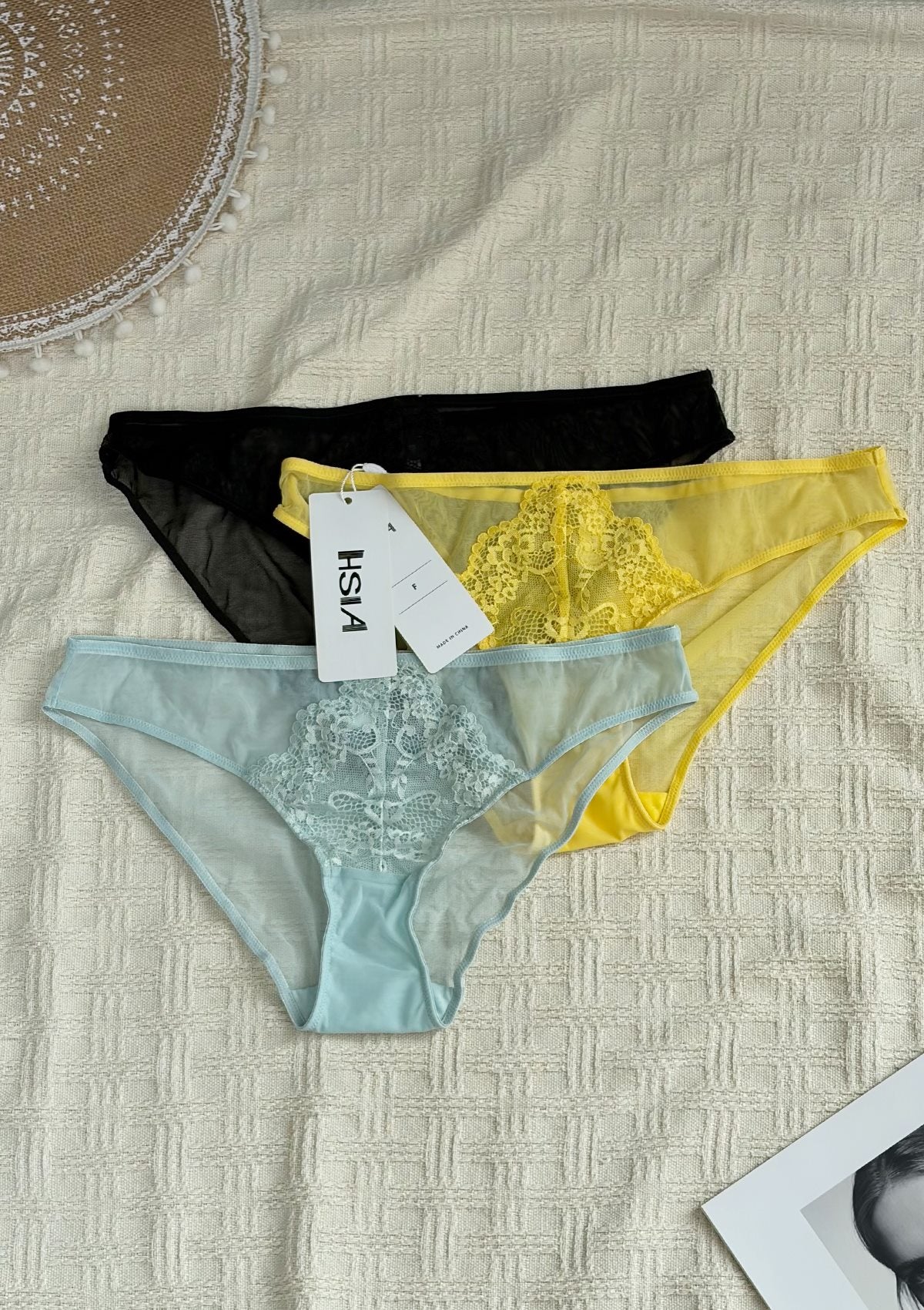 HSIA—Floral Lace Bikini Panties 3 Pack - HSIA