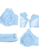 Aqua Passion Front-Close Unlined Lace Bra - HSIA