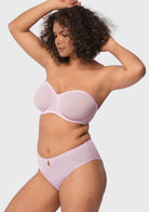 Bella Sheer Mesh Unlined Underwire Strapless Balconette Bra - HSIA