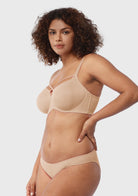 Billie Cross Front Strap Barbie Pink Smooth Sheer Mesh Underwire Bra - HSIA