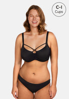Billie Cross Front Strap Smooth Sheer Mesh Underwire Bra - HSIA