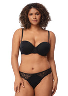 Blossom Mist Lace Trim Clear Back Strap Convertible Strapless Bra - HSIA