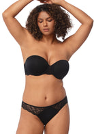 Blossom Mist Lace Trim Clear Back Strap Convertible Strapless Bra - HSIA