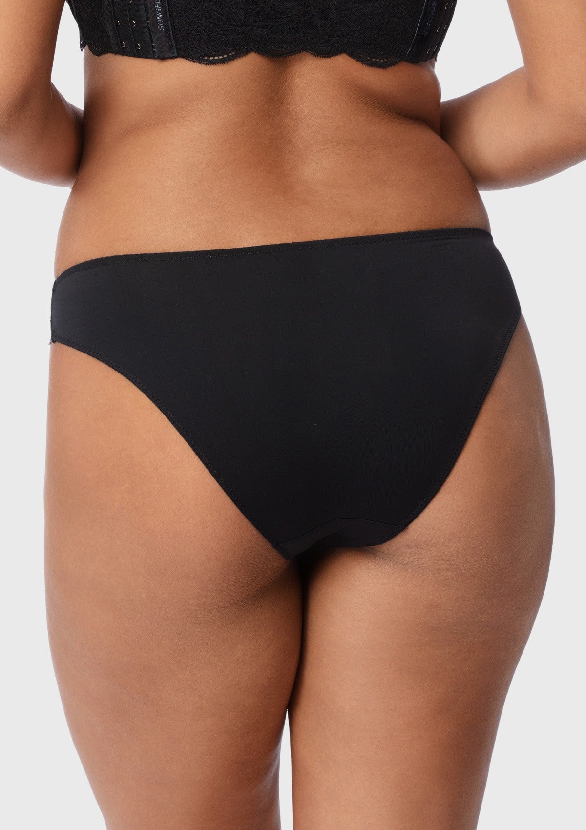 Blossom Mist Soft Lace Trim High-Rise Bikini Underwear - HSIA