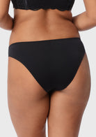 Blossom Mist Soft Lace Trim High-Rise Bikini Underwear - HSIA
