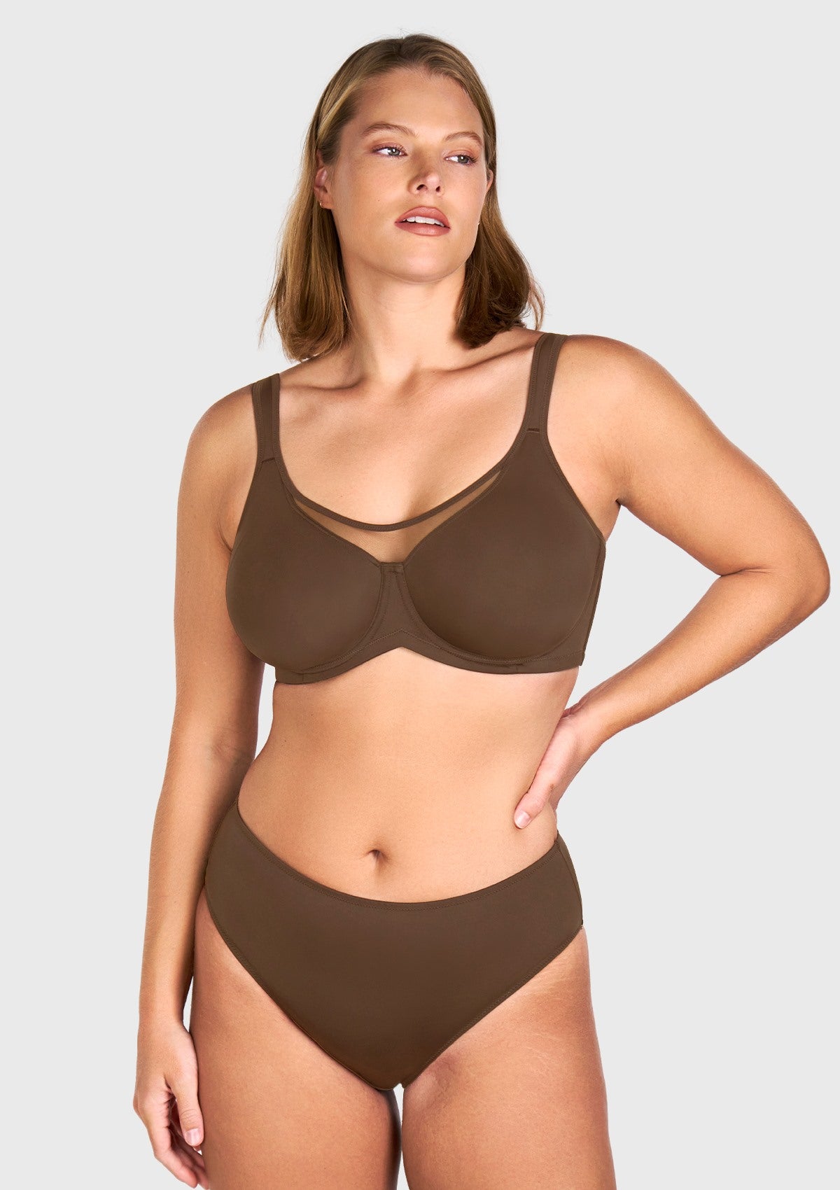 (Cardi B recommends)CoolComfort Smoothing Unlined Underwire Minimizer Bra - HSIA