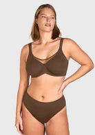 (Cardi B recommends)CoolComfort Smoothing Unlined Underwire Minimizer Bra - HSIA