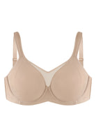 (Cardi B recommends)CoolComfort Natural Nude Smoothing Unlined Underwire Minimizer Bra - HSIA
