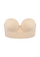 Daisy Smooth Lace Lightly Padded Longline Underwire Strapless Balconette Bra - HSIA