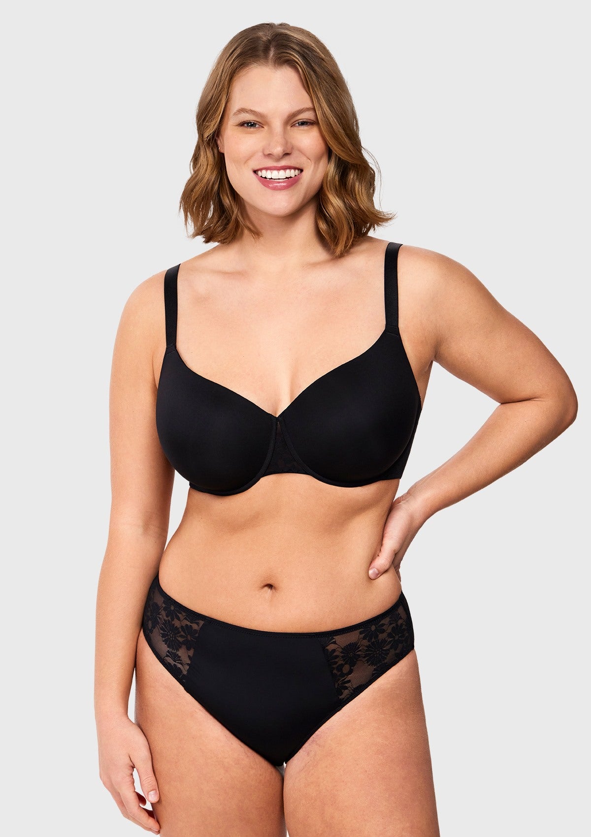 Daisy Smooth Lace Lightly Padded Racerback T-shirt Underwire Bra - HSIA