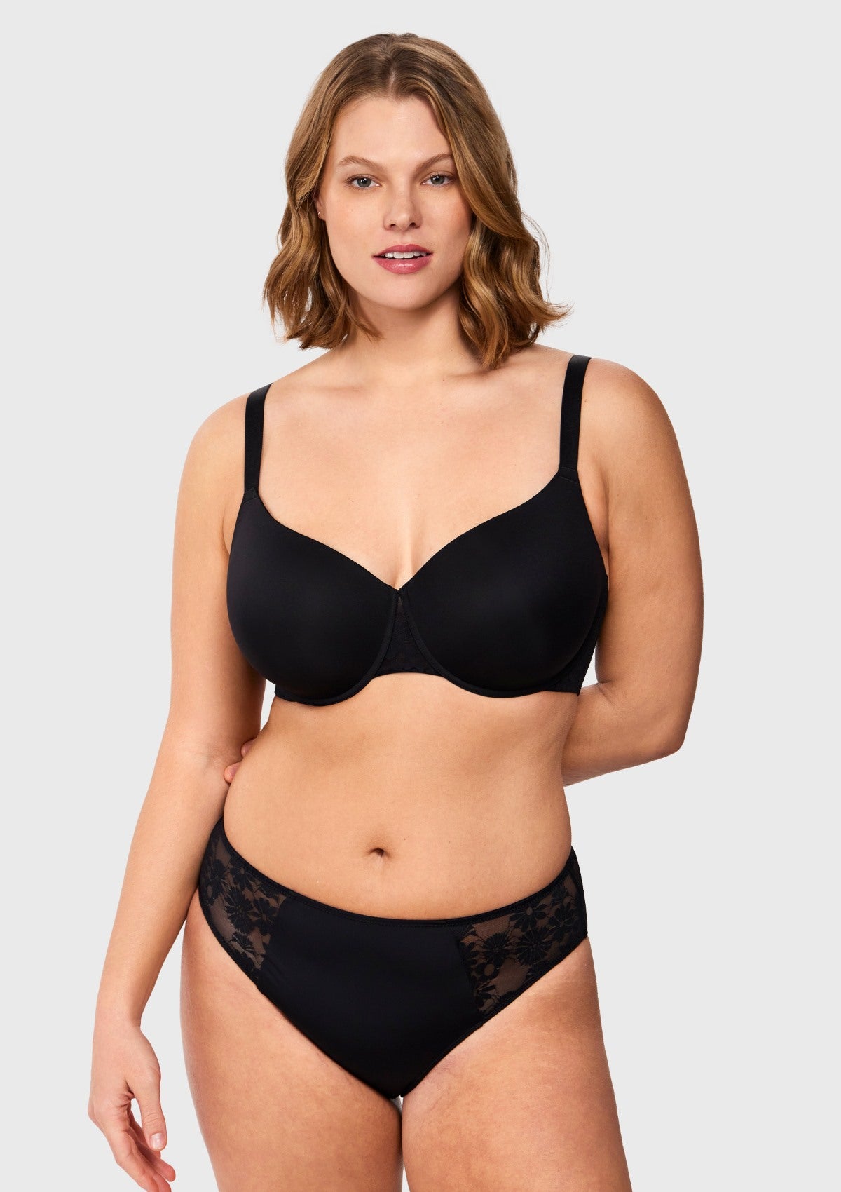 Daisy Smooth Lace Lightly Padded Racerback T-shirt Underwire Bra - HSIA