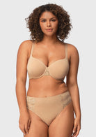 Daisy Smooth Lace Lightly Padded Racerback T-shirt Underwire Bra - HSIA