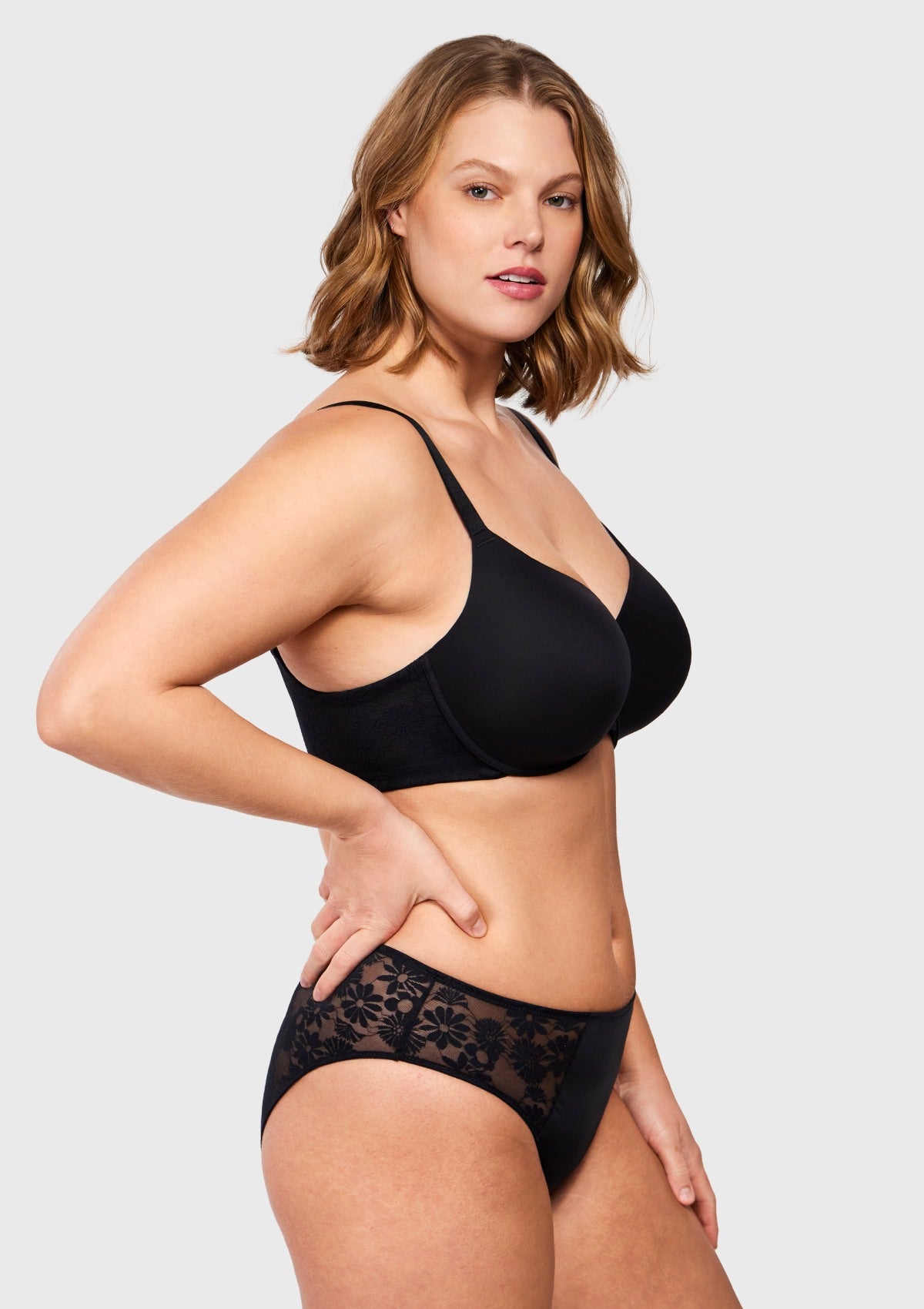 Daisy Smooth Lace Lightly Padded Racerback T-shirt Underwire Bra - HSIA
