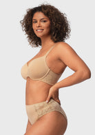 Daisy Smooth Lace Lightly Padded Racerback T-shirt Underwire Bra - HSIA