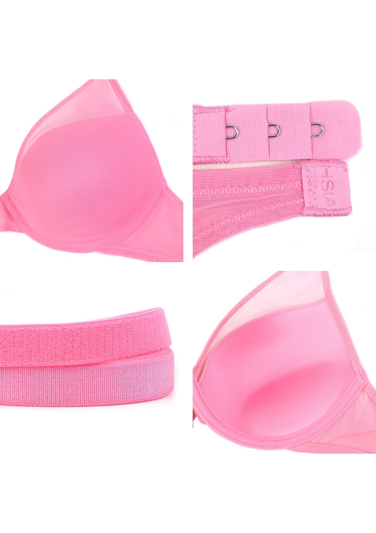 Deep V Plunge Mesh T-shirt Push-Up Bra - HSIA