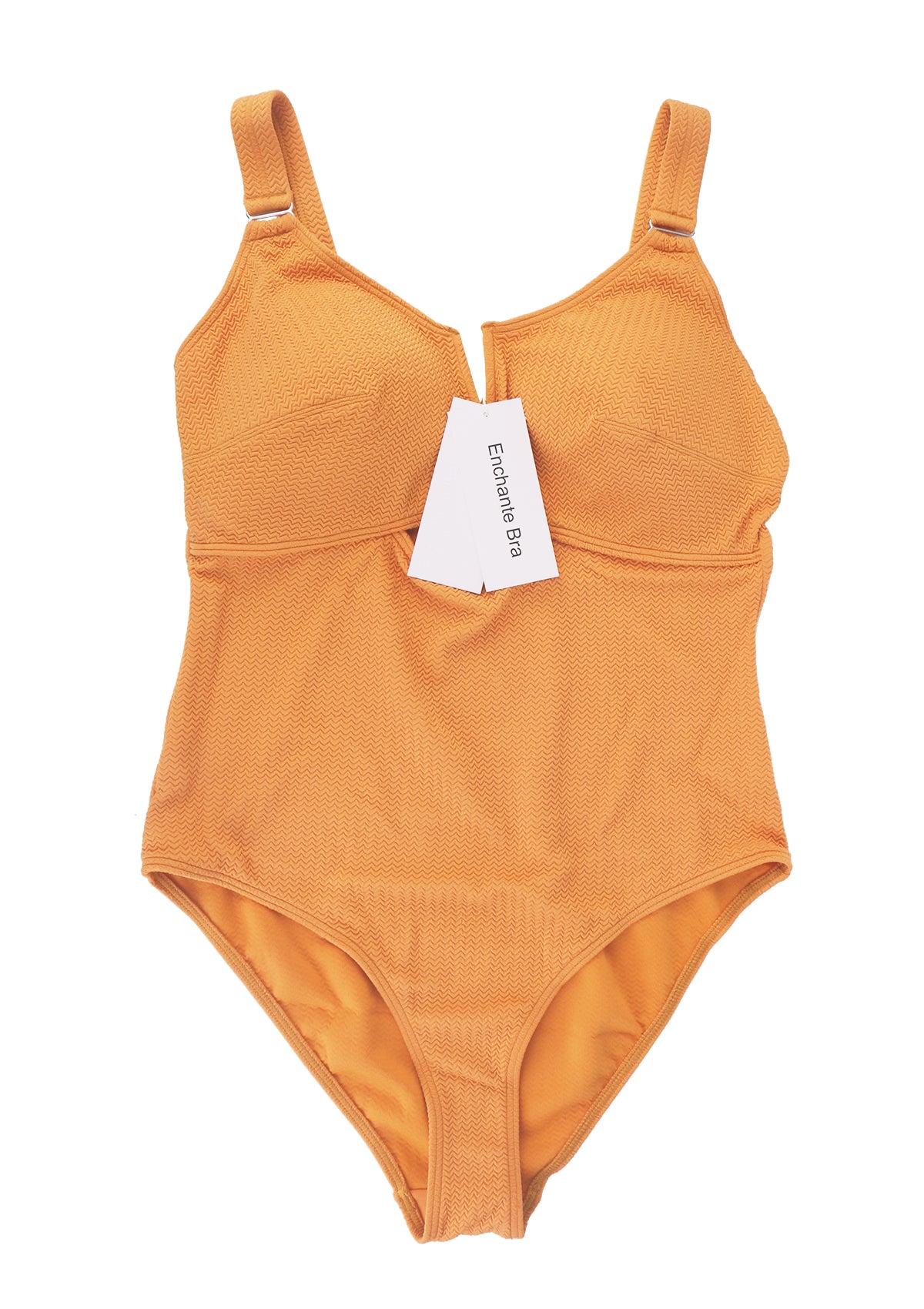 Enchante Bra V-wire Plunge Textured One-piece Cutout Swimsuit - HSIA