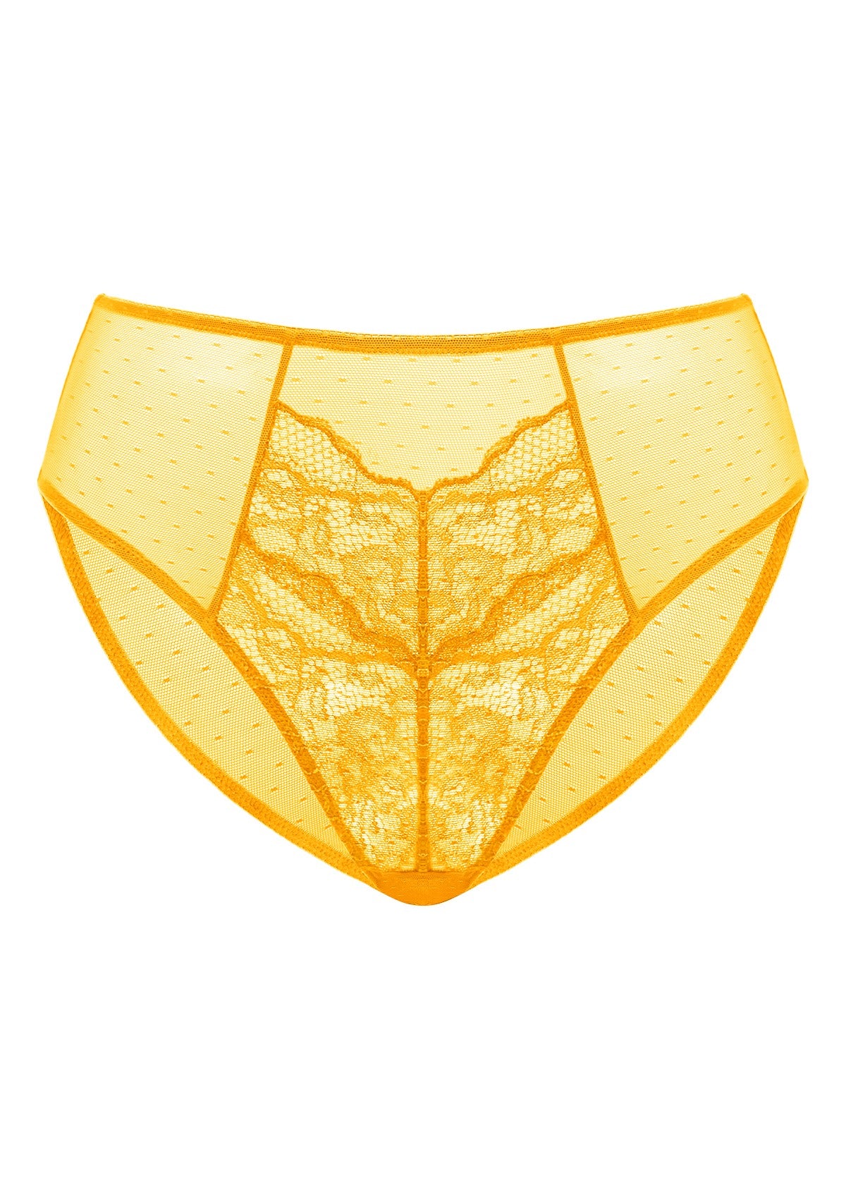 Enchante High-Rise Cadmium Yellow Lace Brief Underwear - HSIA