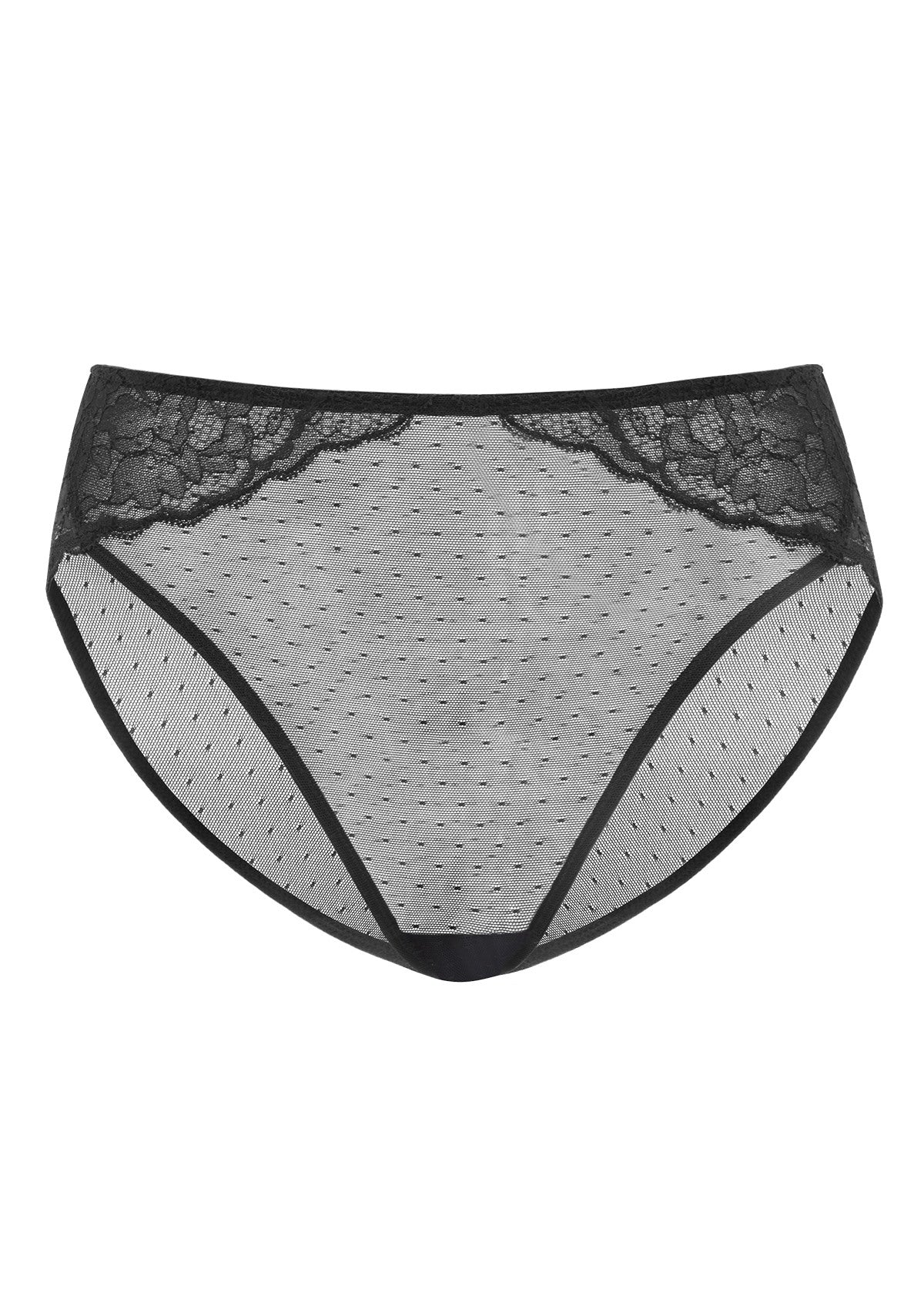 Enchante High-Rise Black Mesh Brief Underwear - HSIA