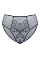 Enchante High-Rise Dark Gray Lace Brief Underwear - HSIA