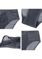 Enchante High-Rise Dark Gray Lace Brief Underwear - HSIA