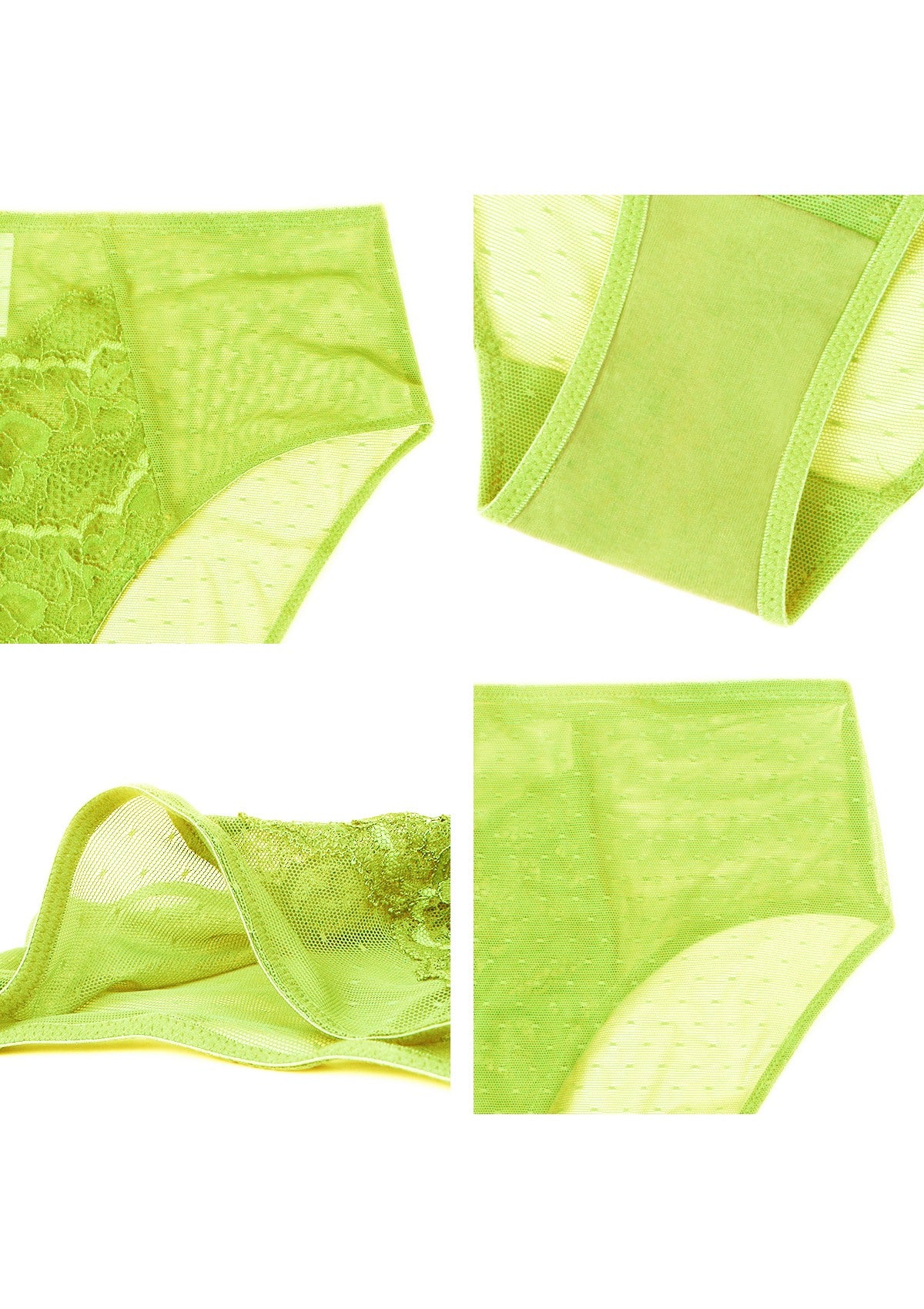 Enchante Lace Lime Green Bikini Underwear - HSIA