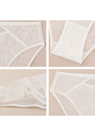 Ethereal Lines Embroidery Mesh Bikini Underwear - HSIA