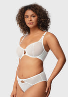 Ethereal Lines Embroidery Unlined Underwire Bra - HSIA