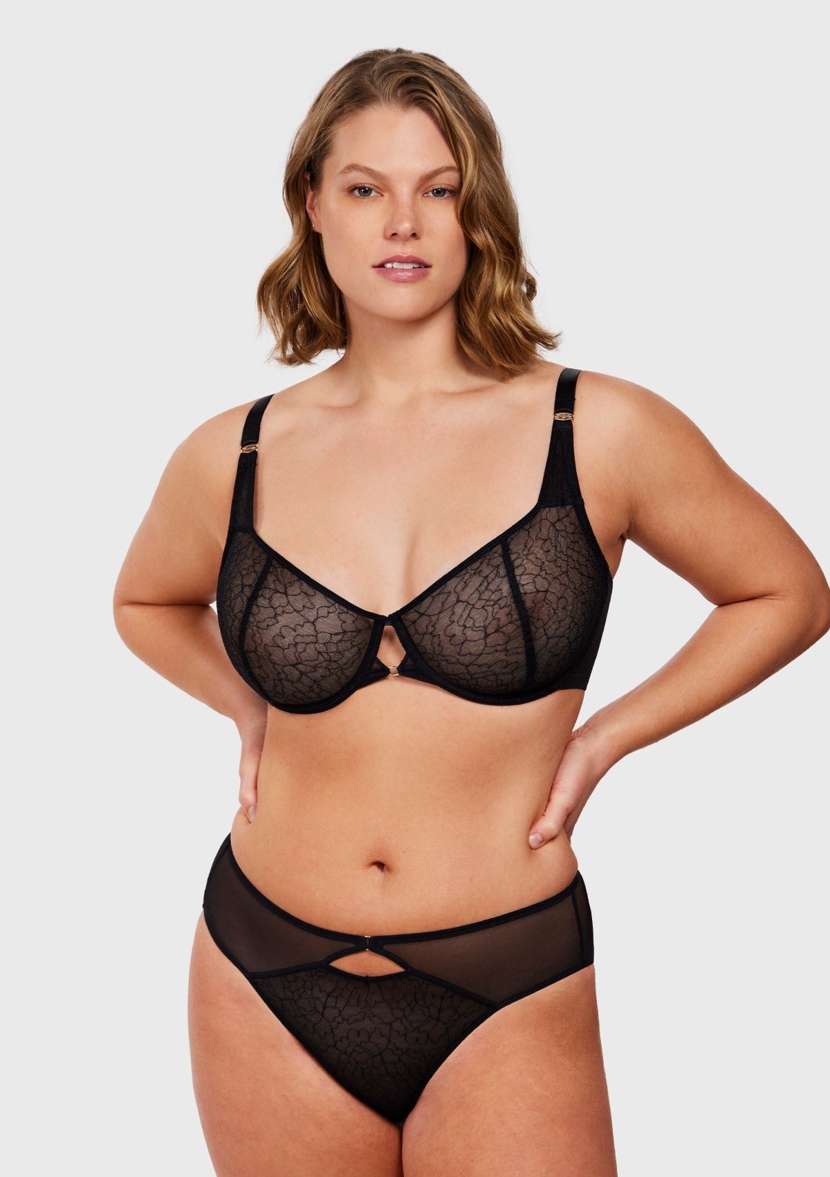Ethereal Lines Embroidery Unlined Underwire Bra - HSIA