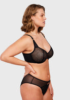 Ethereal Lines Embroidery Unlined Underwire Bra - HSIA