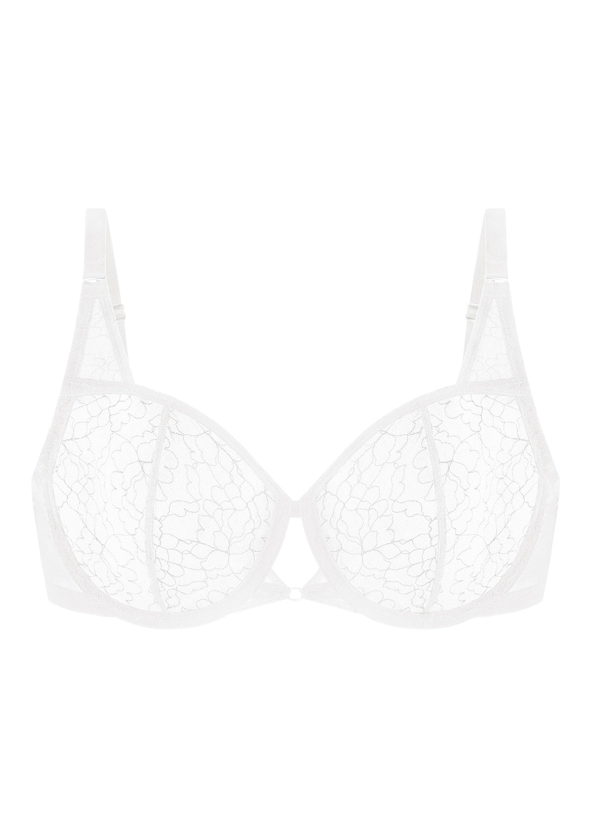 Ethereal Lines Embroidery Unlined Underwire Bra - HSIA