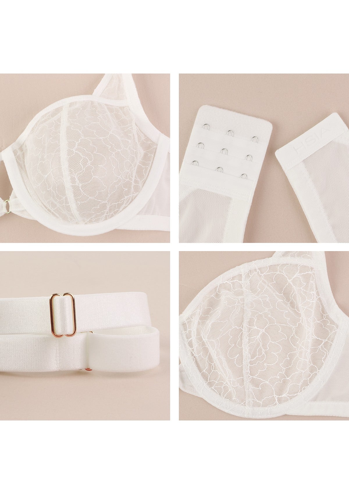 Ethereal Lines Embroidery Unlined Underwire Bra - HSIA