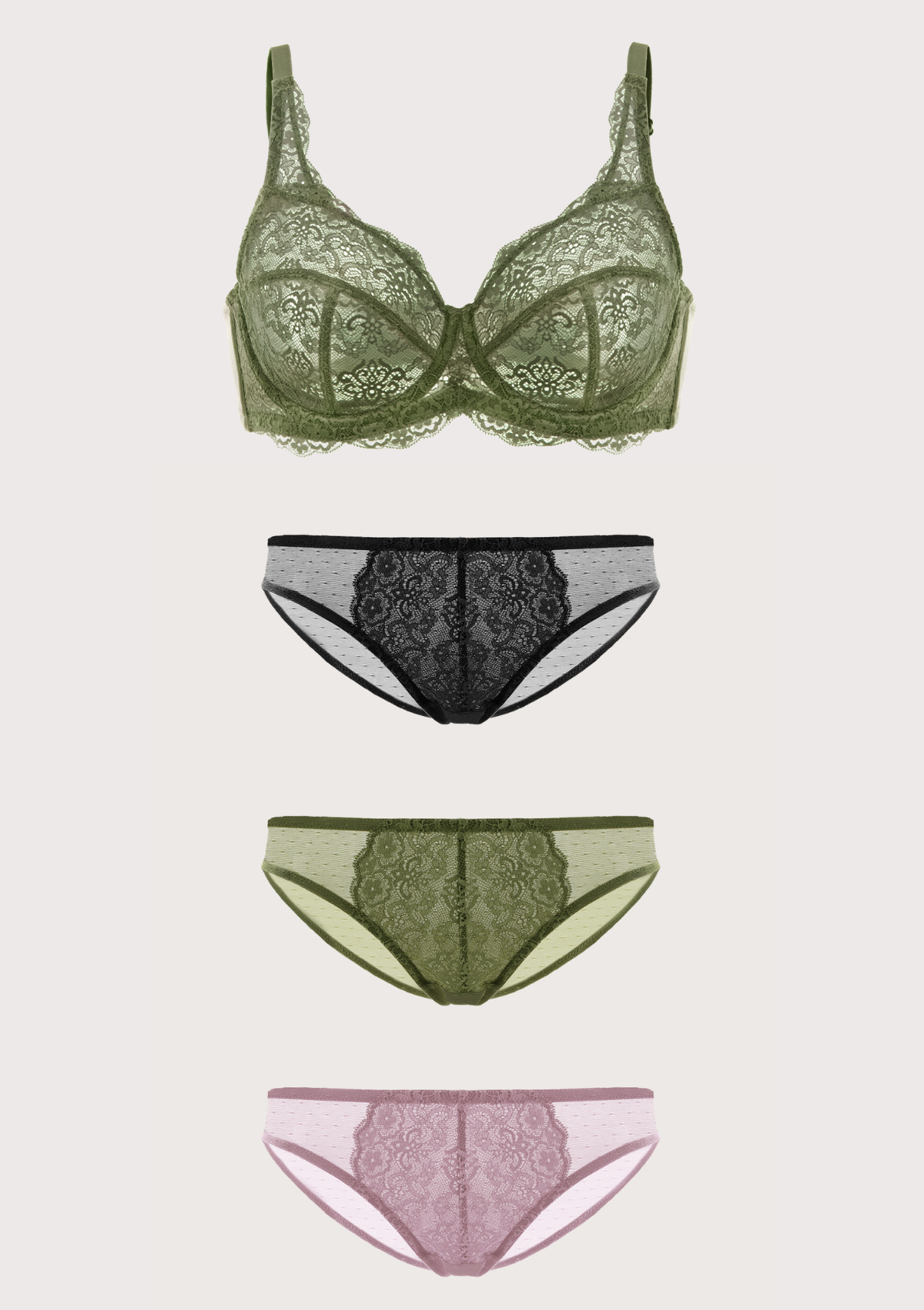 HSIA Black All-Over Floral Lace Bra Bundle - HSIA