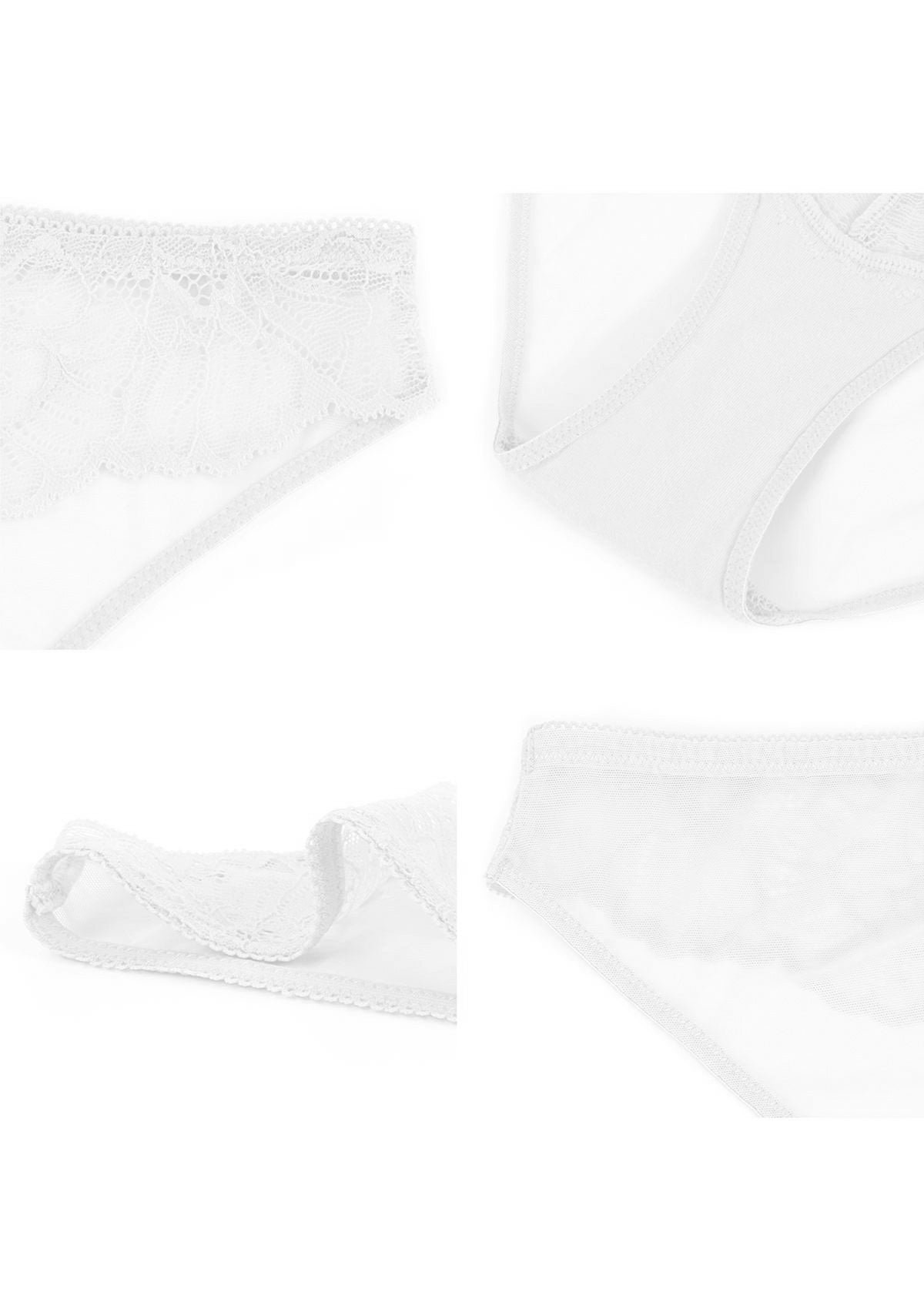 HSIA Blossom Lace White Bikini Underwear - HSIA