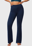 LEAPX High-Waisted Stretch Bootcut Yoga Pants Workout Leggings With Pockets - HSIA