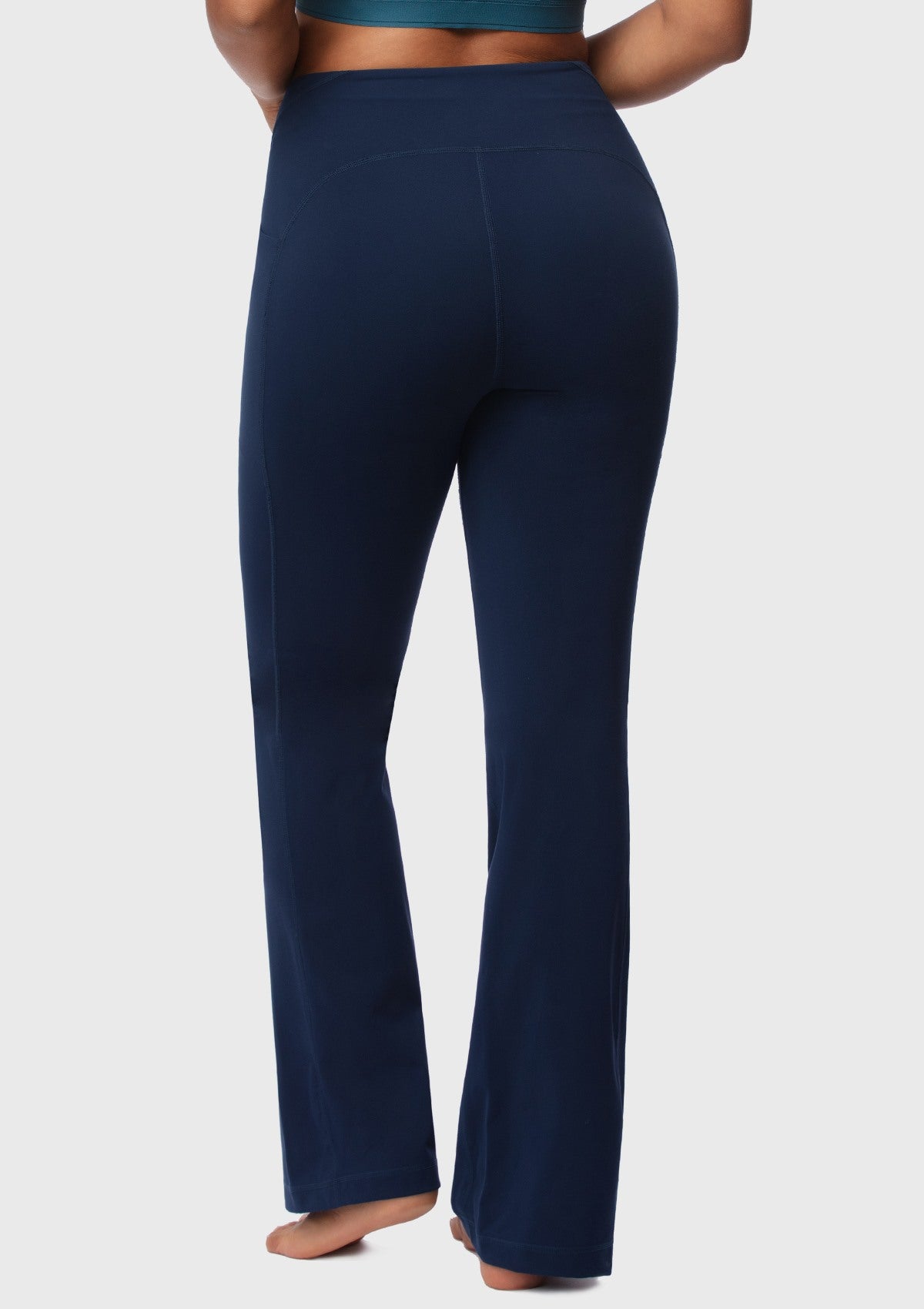 LEAPX High-Waisted Stretch Bootcut Yoga Pants Workout Leggings With Pockets - HSIA