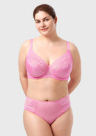 HSlA Pearl Shimmer Unlined Plus Size Full Coverage Underwire Comfortable Bra - HSIA