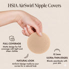 HSIA AirSwirl Breathable Ultra Thin 0.1mm Invisible Food-Grade Silicone Nipple Covers Hypoallergenic Reusable Seamless Pasties for Large Breasts DDD Cup - HSIA