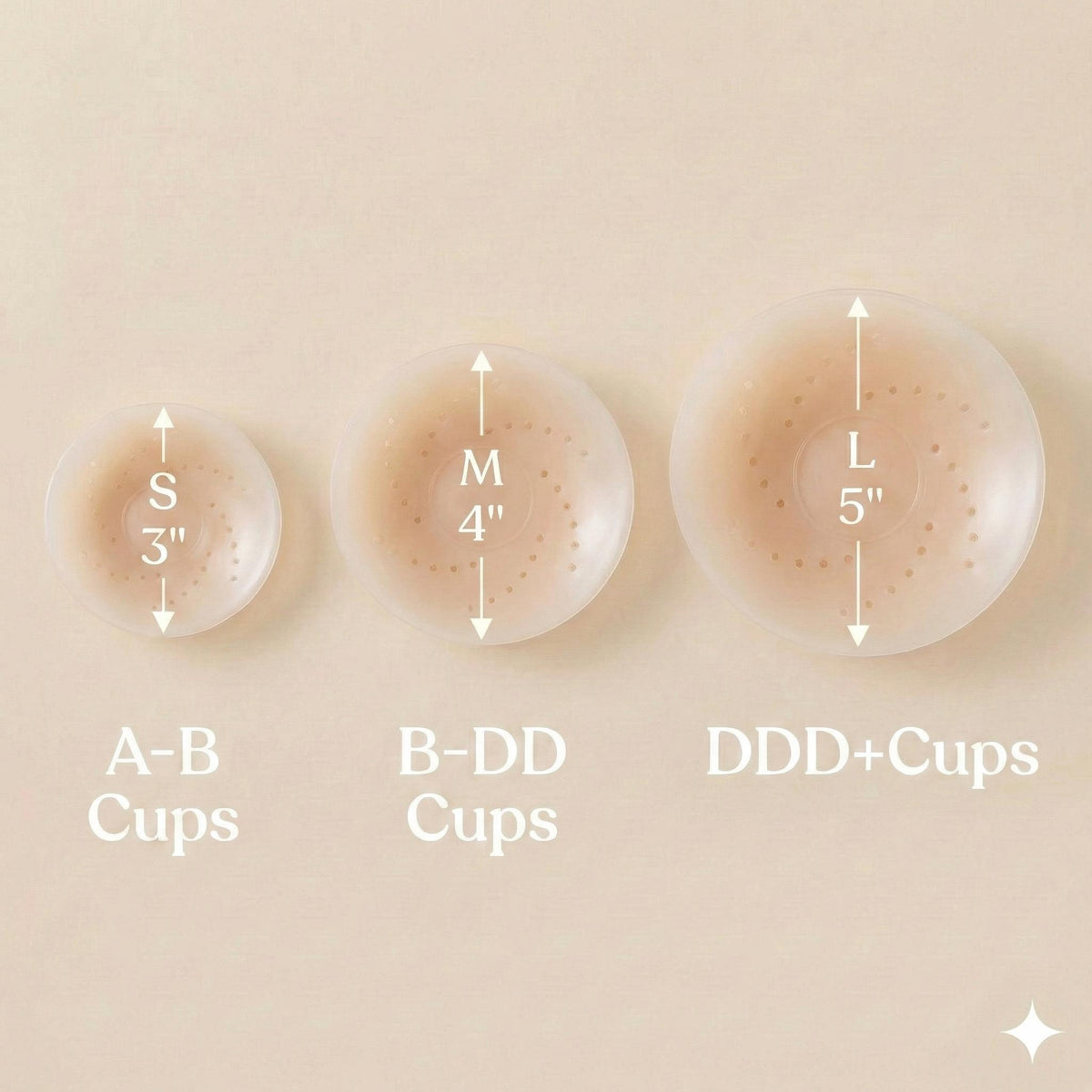 HSIA AirSwirl Breathable Ultra Thin 0.1mm Invisible Food-Grade Silicone Nipple Covers Hypoallergenic Reusable Seamless Pasties for Large Breasts DDD Cup - HSIA