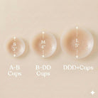 HSIA AirSwirl Breathable Ultra Thin 0.1mm Invisible Food-Grade Silicone Nipple Covers Hypoallergenic Reusable Seamless Pasties for Large Breasts DDD Cup - HSIA