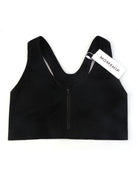 MOMSHIP Front Zip Medium-Impact Sports Bra - HSIA