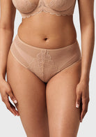 Mermaid High-Rise Natural Nude Lace Brief Underwear - HSIA