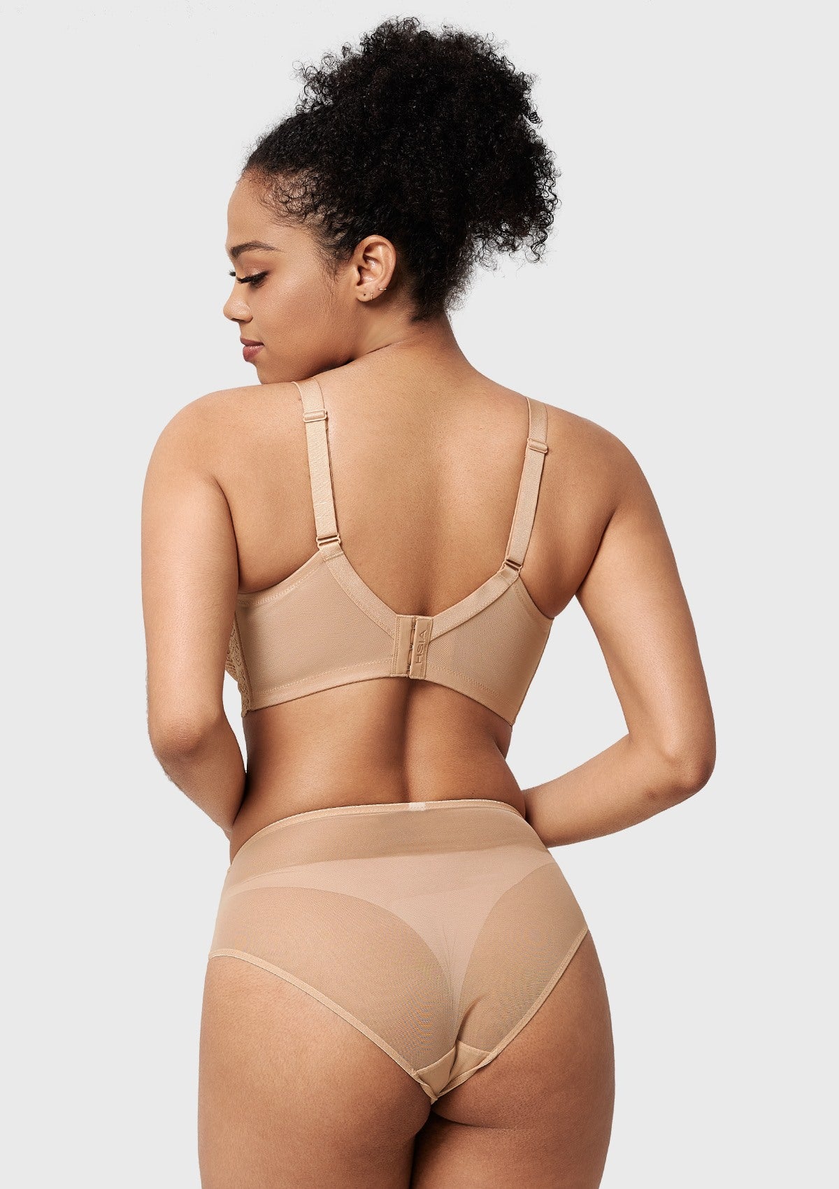 (Cardi B recommends)Mermaid Scales Lace Beige Unlined Underwire Bra - HSIA