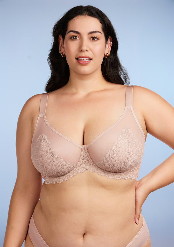 (Cardi B recommends)Mermaid Scales Lace Unlined Bra - HSIA