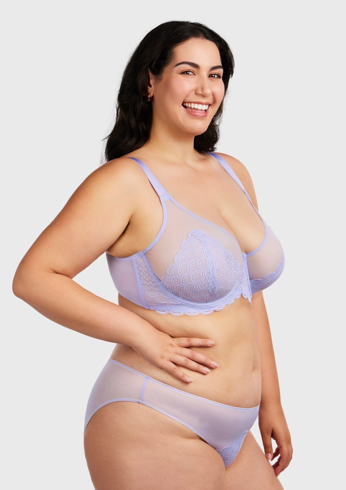 (Cardi B recommends)Mermaid Scales Lace Underwire Bra - HSIA