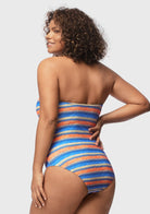 Multiway Multi-colored Striped One-piece Swimsuit - HSIA