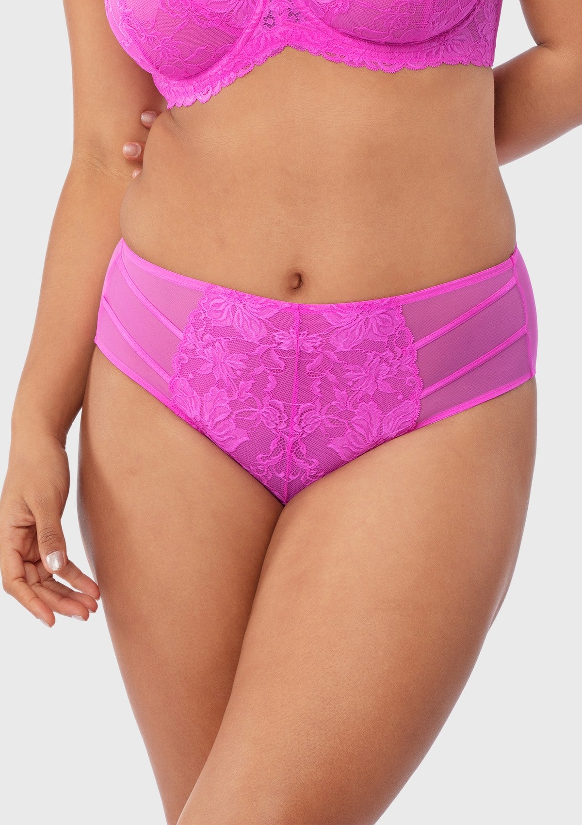 Pretty In Petals High-Rise Barbie Pink Lace Brief Underwear - HSIA